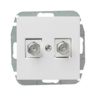 Gniazdo F podwójne ASTORIA  biały  ELEKTRO-PLAST - Gniazdka elektryczne - miniaturka - grafika 1