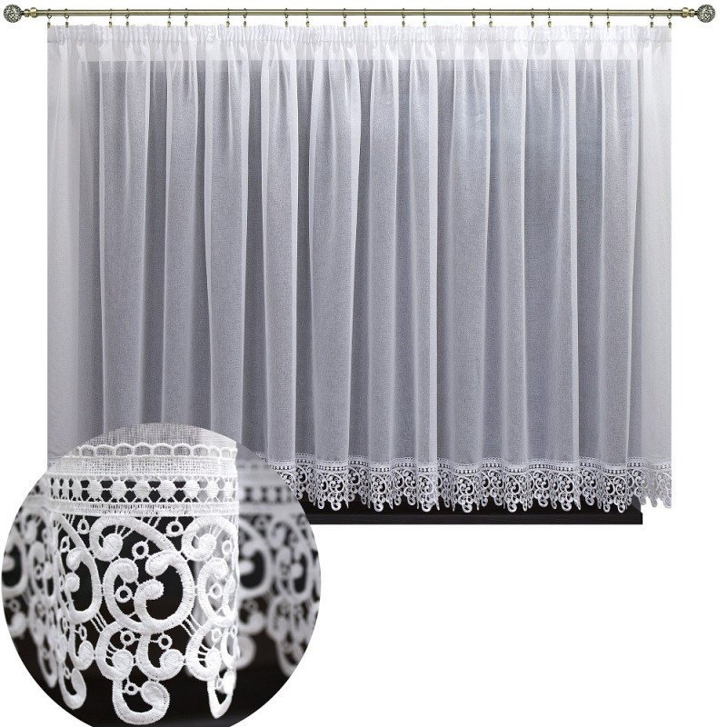 Firanka batyst gotowa z gipiurą 300x150 cm biała