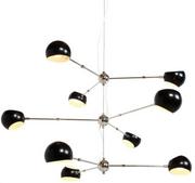 Lampy sufitowe - KKS Modernistyczna LAMPA wisząca KKST-5335-9 metalowa OPRAWA zwis retro kule balls sticks czarne - miniaturka - grafika 1