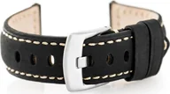 Akcesoria do smartwatchy - Pasek skórzany do zegarka W29 - czarny - 20mm - miniaturka - grafika 1