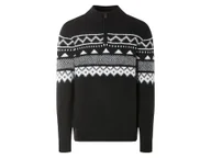 Swetry męskie - LIVERGY® Sweter dzianinowy męski (XXL (60/62), Czarny/ biały) - miniaturka - grafika 1