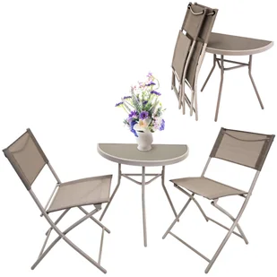 Meble na Balkon Ogród Taras Komplet STÓŁ 2 KRZESŁA zestaw ogrodowe - Meble ogrodowe - miniaturka - grafika 1