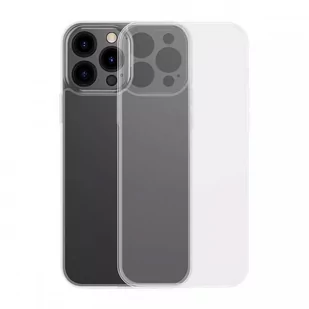 Baseus Frosted Glass Case etui pokrowiec do iPhone 13 Pro Max sztywna obudowa z żelową ramką przezroczysty ARWS000802 - Etui i futerały do telefonów - miniaturka - grafika 1