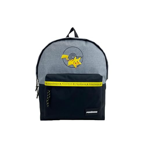 Pokemon Pikachu Plecak Szkolny - Możliwość dostosowania do wózka - Regulowane paski dla całodziennego komfortu - Wyściełany tył - Kieszeń na dokumenty - 45 x 33,5 x 4,5 cm, Biały, M, Casual