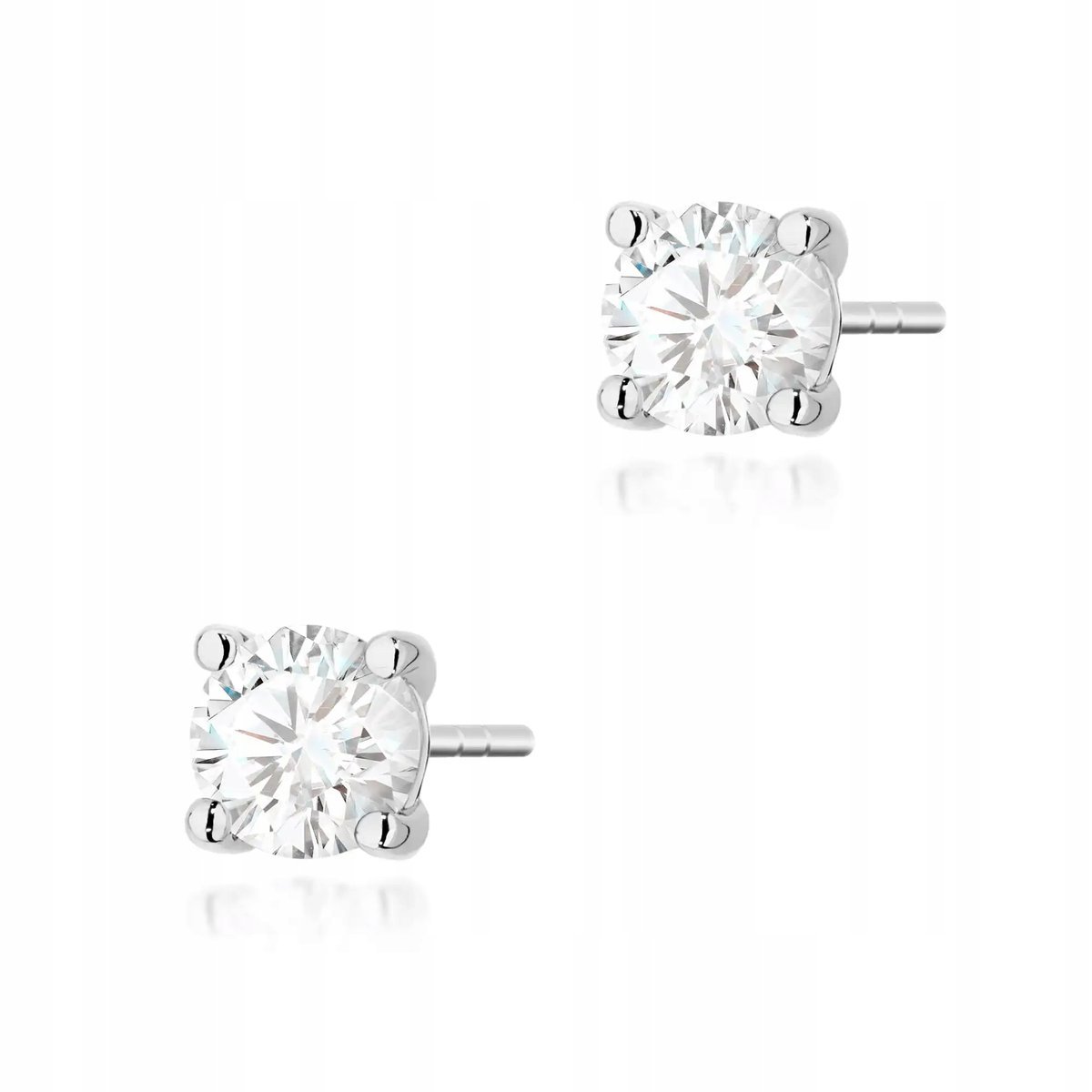 Kolczyki z białego złota próby 585 z diamentami 0.70ct białe brylanty 2g
