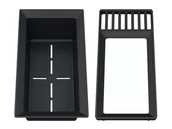 Pozostałe akcesoria kuchenne - Ociekacz BLANCO z tworzywa 2 w 1 Czarny 527644 (- Blanco - miniaturka - grafika 1