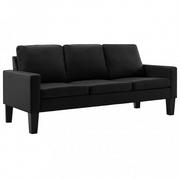 Sofy i kanapy - Elior 3-osobowa czarna sofa z ekoskóry Zuria 3Q E13520vidaxl_288759 - miniaturka - grafika 1