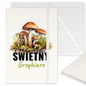 Notesy i bloczki - NOTES BIAŁY W LINIE A5 MIŁOŚNIK GRZYBOBRANIA WZÓR - miniaturka - grafika 1