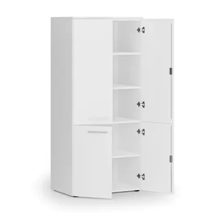 Szafa biurowa pół-drzwi PRIMO WHITE, 1781 x 800 x 500 mm, biały - Szafy biurowe - miniaturka - grafika 1