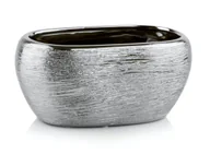 Donice - Srebrna Grawerowana Osłonka - Owalna Rynna 27x17x13 cm - miniaturka - grafika 1