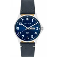 Zegarki męskie - Srebrny męski zegarek na pasku PACIFIC SMA-1073D-02 - miniaturka - grafika 1