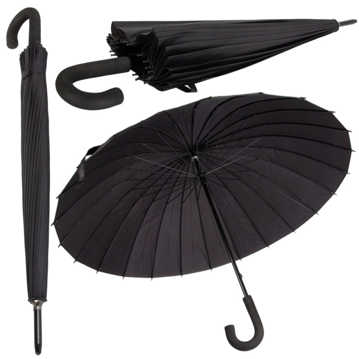 Parasol przeciwdeszczowy rządowy długi duży czarny męski damski mocny XXL
