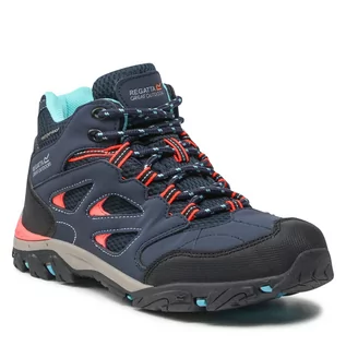 Buty trekkingowe damskie - Trekkingi REGATTA - Holcombe Iep Mid Jnr RKF573 Navy/Fiery Coral K2T - grafika 1