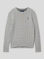 Swetry dla chłopców - Sweter z dzianiny z wzorem warkocza - miniaturka - grafika 1