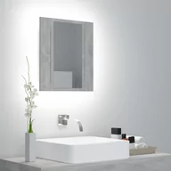 Szafki łazienkowe - vidaXL vidaXL Szafka górna z lustrem i LED 40 cm szarość betonu 804952 804952 - miniaturka - grafika 1