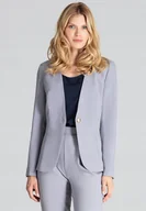 Marynarki i żakiety damskie - FIGL Żakiet M678 szary L - miniaturka - grafika 1