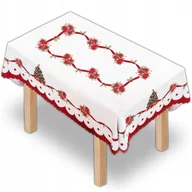 Zabawki kreatywne - Obrus Świąteczny Biały na Stół Boże Narodzenie Święta Biały 140x140 Wzory - miniaturka - grafika 1