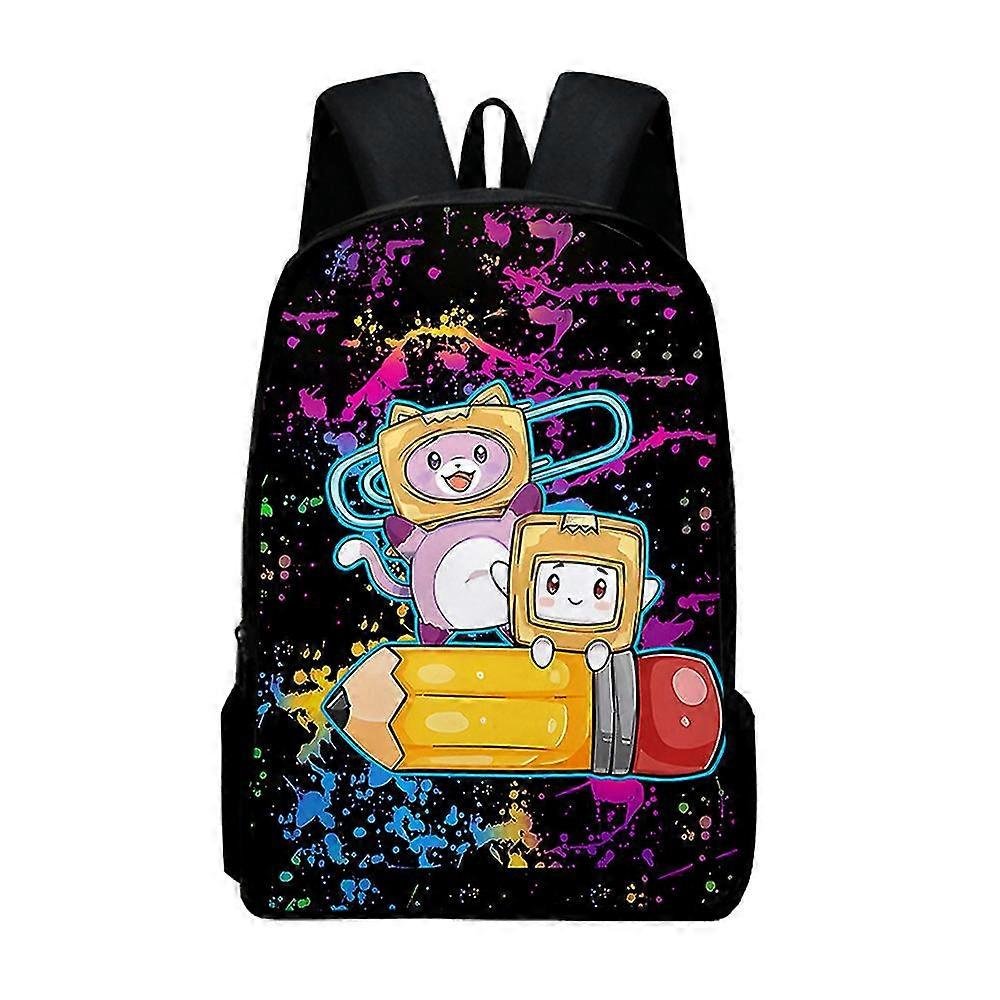 Lankybox Foxy Plecak z nadrukiem 3D Dzieci Chłopcy Dziewczęta Powrót do szkoły Torba na książki Podróż Student Plecak na ramię 13
