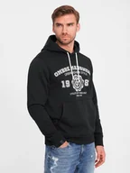 Bluzy męskie - Bluza męska kangurka z kapturem i nadrukiem czarna V3 OM-SSPS-0143 XL - miniaturka - grafika 1