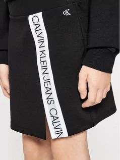 Sukienki i spódniczki dla dziewczynek - Calvin Klein Jeans Spódnica Logo Tape Punto IG0IG00951 Czarny Regular Fit - grafika 1