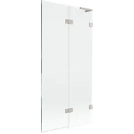 Parawany nawannowe - Mexen Lunar L parawan nawannowy 2-skrzydłowy prawy 90 x 150 cm, transparent, nikiel szczotkowany - 897L-090-100-97-00-P - miniaturka - grafika 1