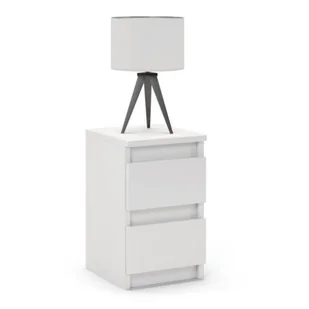 Stolik nocny, 2 szuflady, FORTIS, 30x30x45 cm, biel, mat - Szafki nocne - miniaturka - grafika 1