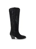 Kozaki damskie - Bronx Kowbojki High boots 14297-C Czarny - miniaturka - grafika 1