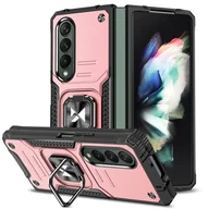 Etui i futerały do telefonów - Wozinsky Ring Armor etui Samsung Galaxy Z Fold 4 pancerny pokrowiec uchwyt magnetyczny ring różowe złoto - miniaturka - grafika 1
