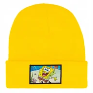 Czapki damskie - Czapka Zimowa Dziecięca SPONGEBOB SMILE Bajka Prezent Wzory Żółta - miniaturka - grafika 1