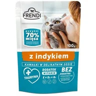 Mokra karma dla kotów - Frendi Mokra Karma Dla Dorosłych Kotów Z Kawałkami Indyka W Sosie 100 g - miniaturka - grafika 1