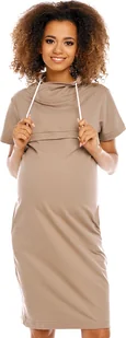 PeeKaBoo Damska sukienka ciążowa Shnas cappuccino XXL - Sukienki ciążowe - miniaturka - grafika 1