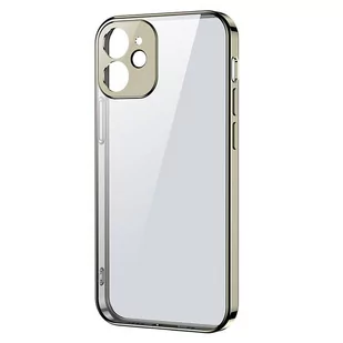 Joyroom New Beauty Series ultra cienkie przezroczyste etui z metaliczną ramką do iPhone 12 Pro Max złoty (JR-BP744) - Etui i futerały do telefonów - miniaturka - grafika 1