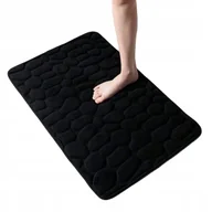 Dywaniki łazienkowe - Dywanik ŁAZIENKOWY Antypoślizgowy PIANKA MEMORY Kamienie MATA Gruby CZARNY - miniaturka - grafika 1