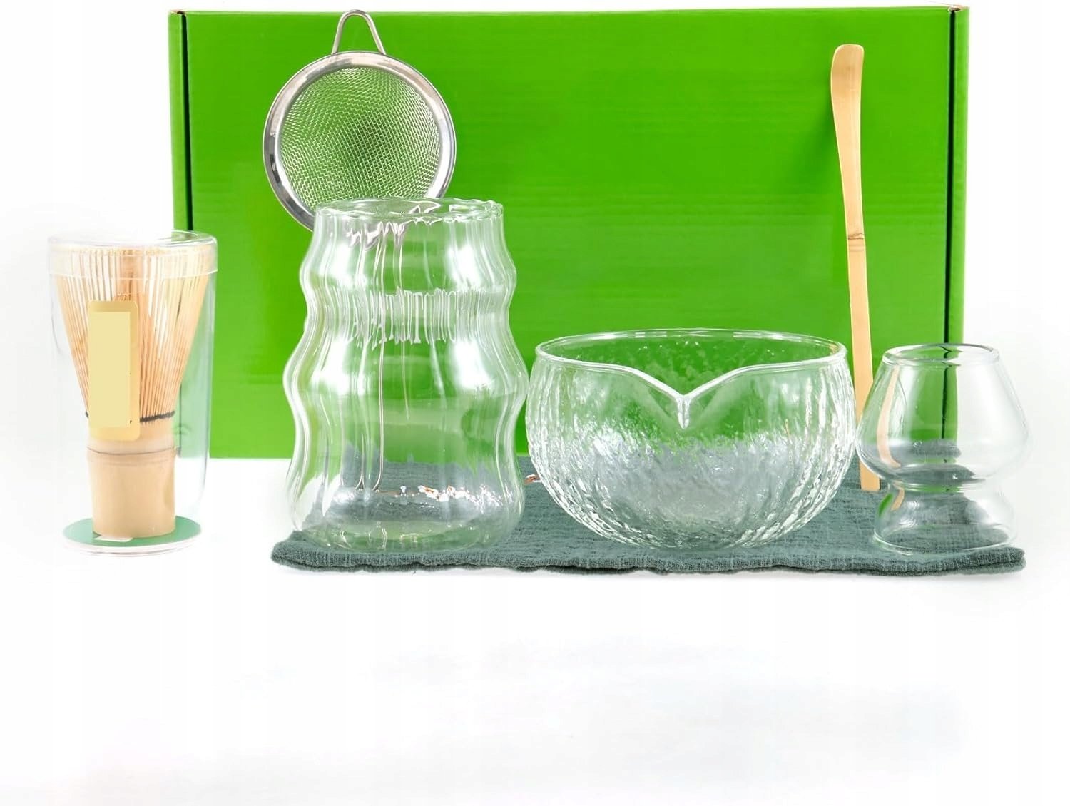 Zestaw do robienia Matchy, Japońska Herbata Matcha 7W1 Przezroczyste szkło