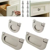 Zawiasy, okucia i inne akcesoria - szt. srebrnych uchwytów do szuflad i szafek, ze śrubami (35 mm i 75 mm), uchwyty do szafek kuchennych i mebli do sypialni. - miniaturka - grafika 1