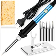 Lutownice - Lutownica elektryczna precyzyjna kolbowa z regulacją + groty Heckermann 806 - miniaturka - grafika 1