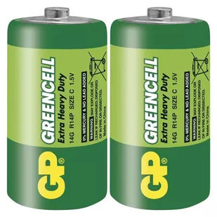 Bateria cynkowo-węglowa, C (R14), ogniwo typ C, 1.5V, GP, folia, 2-pack, Greencell - Baterie i akcesoria - miniaturka - grafika 1