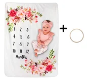 Koce i narzuty dla dzieci - FOTO MATA tło do zdjęć dla dziecka FOTO KOCYK gotowy na prezent dla noworodka + drewniana ramka 100x130cm - miniaturka - grafika 1