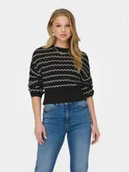 Swetry damskie - ONLY Sweter Asa 15310527 Czarny Regular Fit - miniaturka - grafika 1