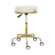 Krzesła i taborety kosmetyczne - Physa Taboret kosmetyczny 51 64 cm 150 kg beżowy / złoty - Taboret na kółkach - miniaturka - grafika 1