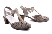 Czółenka - RIEKER 40966-64 beige, sandały damskie - Rieker - miniaturka - grafika 1