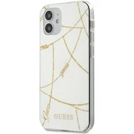 Etui i futerały do telefonów - Guess Marble - Etui na iPhone 12 Mini biały GUHCP12SPCUMAWH - miniaturka - grafika 1