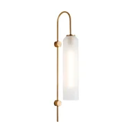 Lampy ścienne - Klok - Kinkiet Złoty 75 cm 1xE27 Metal + Mleczne Szkło - miniaturka - grafika 1