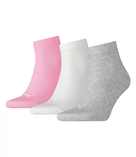 PUMA Skarpety uniseks Plain Quarter (zestaw 3 szt.), pryzm Pink, 42 EU - Skarpetki damskie - miniaturka - grafika 1