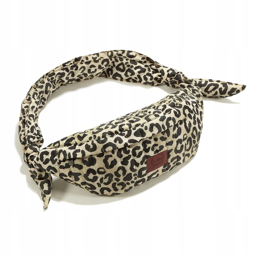 Nerka Leopard Cream Duża Saszetka Biodrówka Ortalionowa Pikowana by Mag