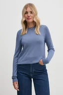 Swetry damskie - Calvin Klein sweter wełniany damski kolor niebieski lekki K20K207452 - miniaturka - grafika 1