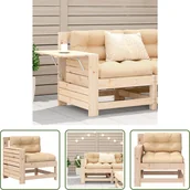 Sofy ogrodowe - Sofa ogrodowa Living Store z podłokietnikiem i poduszkami z litego drewna sosnowego - miniaturka - grafika 1