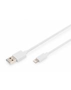Kable USB - Digitus Kabel do transmisji danych/ładowania USB A/Lightning MFI 2m Biały - miniaturka - grafika 1