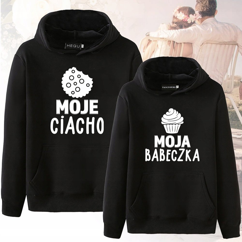 Zestaw Bluz z Kapturem CIACHO & BABECZKA Dla Par Prezent Na Walentynki - M