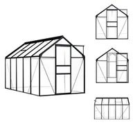 Szklarnie ogrodowe - vidaXL Szklarnia aluminiowa antracytowa 5,89 m² - Szklarnie - miniaturka - grafika 1
